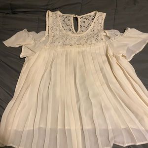 White off-the-shoulder blouse